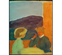 SERENDIPITP Peinture Poster Impression Tableaux Graffiti Art Mural Couple parlant par Marianne Von Werefkin Moderne Art Murale Impression Pour la Décoration Murale 60x90cm