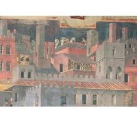 SERENDIPITP Peinture Poster Impression Tableaux Graffiti Art Mural Détail du bon gouvernement dans la Fresque d'Ambrogio Lorenzetti Moderne Art Murale Impression Pour la Décoration Murale 60x90cm