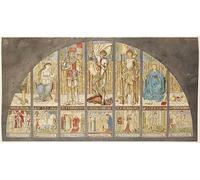 SERENDIPITP Peinture Poster Impression Tableaux Graffiti Art Mural Guerres des roses Edward Iv Henry Vi St George avec allégorie par Edward Burne Jones Pour la Décoration Murale 60x90cm