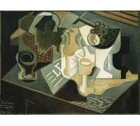 SERENDIPITP Peinture Poster Impression Tableaux Graffiti Art Mural la table devant l'immeuble la table devant l'immeuble de Juan Gris Moderne Art Murale Impression Pour la Décoration Murale 60x90cm