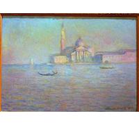 SERENDIPITP Peinture Poster Impression Tableaux Graffiti Art Mural l'église Saint-Georges-Majeur de Claude Monet Moderne Art Murale Impression Pour la Décoration Murale 60x90cm