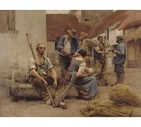 SERENDIPITP Peinture Poster Impression Tableaux Graffiti Art Mural Payer les moissonneurs par Léon Augustin Lhermitte Moderne Art Murale Impression Pour la Décoration Murale 60x90cm