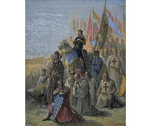 SERENDIPITP Peinture Poster Impression Tableaux Graffiti Art Mural Saint Louis arrive devant Damiette Prise de la vlles égyptienne par Gustave Dore Pour la Décoration Murale 60x90cm