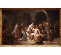 SERENDIPITP Peinture Poster Impression Tableaux Graffiti Art Mural Sainte Elisabeth de Hongrie soignant les malades de Pierre Auguste Cot Pour la Décoration Murale 60x90cm