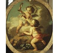SERENDIPITP Peinture Poster Impression Tableaux Graffiti Art Mural une allégorie de l'amour putti s'ébattant dans un paysage d'Étienne collé Pour la Décoration Murale 60x90cm