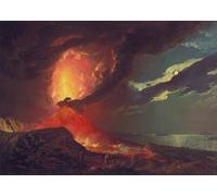 SERENDIPITP Peinture Poster Impression Tableaux Graffiti Art Mural Vésuve en éruption avec vue sur les îles de la baie de Naples par Wright of Derby Pour la Décoration Murale 60x90cm