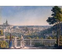 SERENDIPITP Peinture Poster Impression Tableaux Graffiti Art Mural Vue de Prague depuis le jardin du monastère de Strahov par Vincenc Morstadt Pour la Décoration Murale 60x90cm