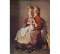 SERENDIPITP Portrait Tableaux Tableau Toile Affiches d'Art Dame et enfant par William Newenham Montague Orpen Peinture Décorative sur Toile Pour la Décoration Murale 60x90cm