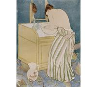 SERENDIPITP Portrait Tableaux Tableau Toile Affiches d'Art Femme au bain par Mary Cassatt Peinture Décorative sur Toile Pour la Décoration Murale 60x90cm