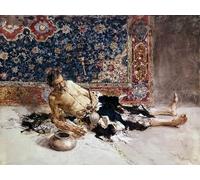 SERENDIPITP Portrait Tableaux Tableau Toile Affiches d'Art Fumeur d'opium par Marià Fortuny Peinture Décorative sur Toile Pour la Décoration Murale 60x90cm