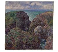 SERENDIPITP Portrait Tableaux Tableau Toile Affiches d'Art Groupe de rochers à Port Goulphar de Claude Monet Peinture Décorative sur Toile Pour la Décoration Murale 60x90cm