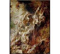SERENDIPITP Portrait Tableaux Tableau Toile Affiches d'Art la chute de l'enfer des damnés de Peter Paul Rubens Peinture Décorative sur Toile Pour la Décoration Murale 60x90cm