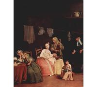 SERENDIPITP Portrait Tableaux Tableau Toile Affiches d'Art la modiste de Pietro Longhi Peinture Décorative sur Toile Pour la Décoration Murale 60x90cm