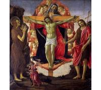 SERENDIPITP Portrait Tableaux Tableau Toile Affiches d'Art le Saint avec les Saints Jean-Baptiste Marie-Madeleine Tobie et Raphaël. par Sandro Botticelli Pour la Décoration Murale 60x90cm
