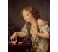SERENDIPITP Portrait Tableaux Tableau Toile Affiches d'Art l'oiseau mort de Jean Baptiste Greuze Peinture Décorative sur Toile Pour la Décoration Murale 60x90cm