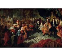 SERENDIPITP Portrait Tableaux Tableau Toile Affiches d'Art Louis XIV recevant l'ambassadeur de Perse Mohammed Reza Beg in par Charles Antoine Coypel Pour la Décoration Murale 60x90cm
