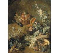 SERENDIPITP Portrait Tableaux Tableau Toile Affiches d'Art Nature morte de fruits et légumes de Jean Baptiste Oudry Peinture Décorative sur Toile Pour la Décoration Murale 60x90cm