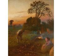 SERENDIPITP Portrait Tableaux Tableau Toile Affiches d'Art the Potato Patch October Twilight par Sir George Clausen Peinture Décorative sur Toile Pour la Décoration Murale 60x90cm