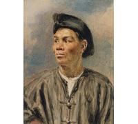 SERENDIPITP Portrait Tableaux Tableau Toile Affiches d'Art un garçon mulâtre de William Henry Hunt Peinture Décorative sur Toile Pour la Décoration Murale 60x90cm