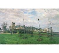 SERENDIPITP Portrait Tableaux Tableau Toile Affiches d'Art Vue de Montmartre depuis la cité des fleurs d'Alfred Sisle Peinture Décorative sur Toile Pour la Décoration Murale 60x90cm