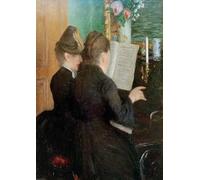 SERENDIPITP Poster sur toile sans cadre 50 x 70 cm La leçon de piano par Gustave Caillebotte