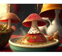 SERENDIPITP Poster sur toile sans cadre 50 x 70 cm Une Vieille Sorcière Cuisiniers Fly Agaric Soup.