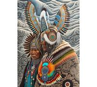 SERENDIPITP Poster sur toile sans cadre 58 x 90 cm Le chaman et le guide spirituel