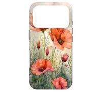 Serene Aquarelle Rouge Coquelicot Floral Coque pour iPhone 17 Pro