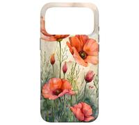 Serene Aquarelle Rouge Coquelicot Floral Coque pour iPhone 17 Pro Max