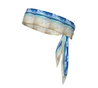 Serene Bandeau multifonction double face avec impression côtière pour le sport, extensible, décontracté, léger