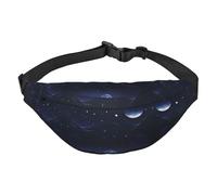 Serene Blue Night View Sac banane pour garçon, grand sac banane de voyage tendance pour le sport, la course, le cyclisme, les voyages, la pêche, noir, taille unique