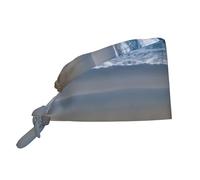 Serene Coastal Bonnet médical bouffant doublé de satin et bonnets chirurgicaux réglables Idéal pour homme et femme Noir, noir, taille unique