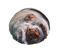 Serene Coastal Print Bonnet de douche réutilisable pour femme Grand bonnet de douche pour tresses cheveux longs