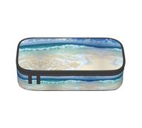 Serene Coastal Trousse à crayons grande capacité avec fermeture éclair pour garçons filles étudiants école, Noir , Taille unique, Valise