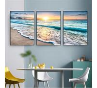Serene Collection d'art côtier 3 pièces sur toile Enrichissez votre espace avec la beauté de la nature