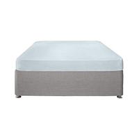 Serene - Drap-Housse Bleu Canard - 32 cm de Profondeur - Super King Size (200 x 180 x 32 cm) - Polycoton Doux - Coins élastiques - Lavable en Lin - Bleu