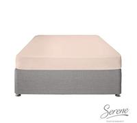 Serene Drap-Housse Rose pâle, 32 cm de Profondeur, Taille Simple (190 x 90 x 32 cm), Polycoton Doux, Coins élastiques, literie et Lin lavables