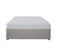 Serene Drap-Housse uni en Coton, Facile d'entretien, 32 cm de Profondeur, argenté, lit Simple
