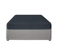 Serene - Drap Housse uni - Facile d'entretien de 32 cm de Profondeur - pour lit Simple en Bleu Marine