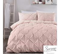Serene Lara Parure de lit froncée Facile d'entretien Rose Taille Super King