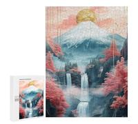 Serene Mountain Waterfall Scene Puzzle 1000 Pièces Educa Jouet en Bois Cadeau Unique Décoration Intérieure Jeu Éducatif Challenge Toy Adultes Et Enfants À Partir De 14 Ans 500 PCS