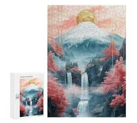 Serene Mountain Waterfall Scene Puzzle 1000 Pièces Educa Jouet en Bois Cadeau Unique Décoration Intérieure Jeu Éducatif Challenge Toy Adultes Et Enfants À Partir De 14 Ans 300 PCS