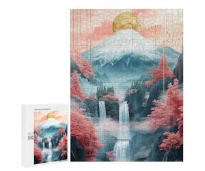 Serene Mountain Waterfall Scene Puzzle 1000 Pièces Educa Jouet en Bois Cadeau Unique Décoration Intérieure Jeu Éducatif Challenge Toy Adultes Et Enfants À Partir De 14 Ans 500 PCS