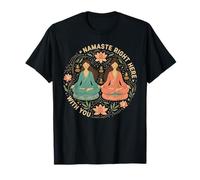 Serene Namaste Yoga Lotus Méditation Art T-Shirt