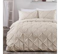 Serene Parure de lit plissée en Microfibre Douce au Toucher avec Housse de Couette à Plis pincés pour lit Simple (140 x 200 cm) - Texture plissée - 1 taie d'oreiller Incluse