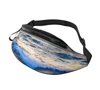 Serene Seaside Sunset Print Sac banane unisexe pour voyage, cyclisme, course à pied, aventures en plein air