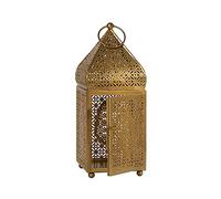 Serene Spaces Living Lanterne à Bougie Marocaine légère et Fine - Doré Antique - Décoration pour Mariage Indien, Aïd, Ramadan, événements, 11,4 cm de diamètre et 30,5 cm de Haut