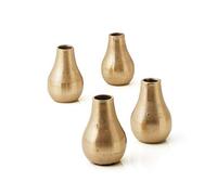 Serene Spaces Living Lot de 4 vases dorés en Forme de Bourgeon de Poire, vases à Fleurs élégants pour centres de Table de Mariage, Tables de fête, Table à Manger ou Table Basse, Thanksgiving,