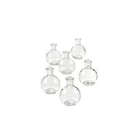 Serene Spaces Living Lot de 6 Petits vases en Verre Transparent pour Mariages, événements, fêtes, centres de Table Floraux pour décoration d'intérieur, Mesure 10,2 cm de Haut