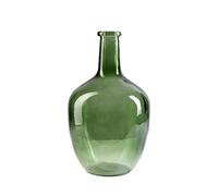 Serene Spaces Living Vase Vert en Verre à col étrangleur Vintage, récipient Floral à Longue Tige, Centre de Table décoratif pour Table Basse, Bureau, Mariage, événements, 19 cm de diamètre et 30,5 cm